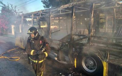 Arde el autobús 49 en Los Conejos